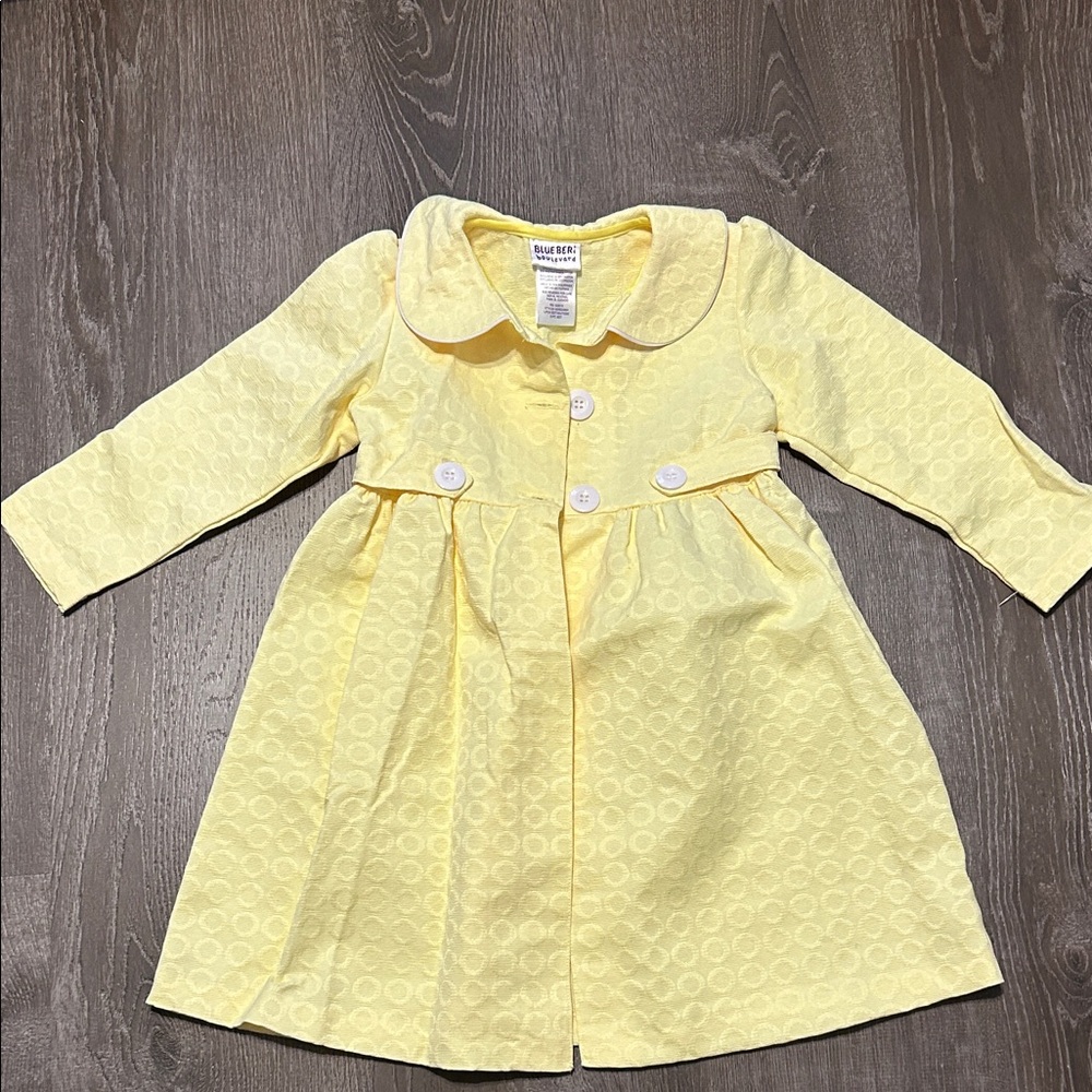 Beautiful Yellow 2 Piece Dress Jacket set Blueberi Boulevard Size 5